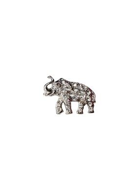 5/$25 😻 Tiny Silver-Tone Crystal Elephant Pin Brooch
